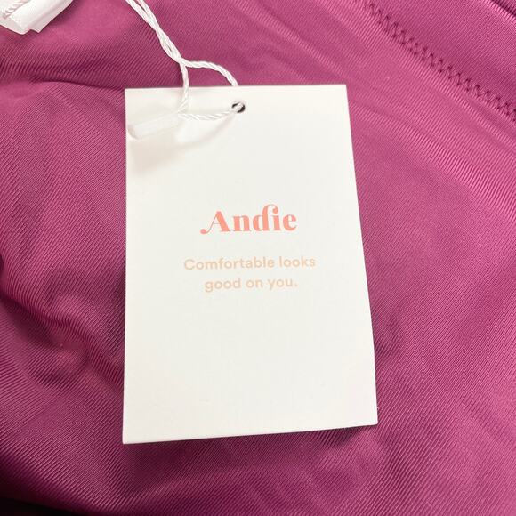 NEW Andie Womens L The Lagos Plum Halter One Piece Swimsuit Removable Cups - Picture 9 of 10